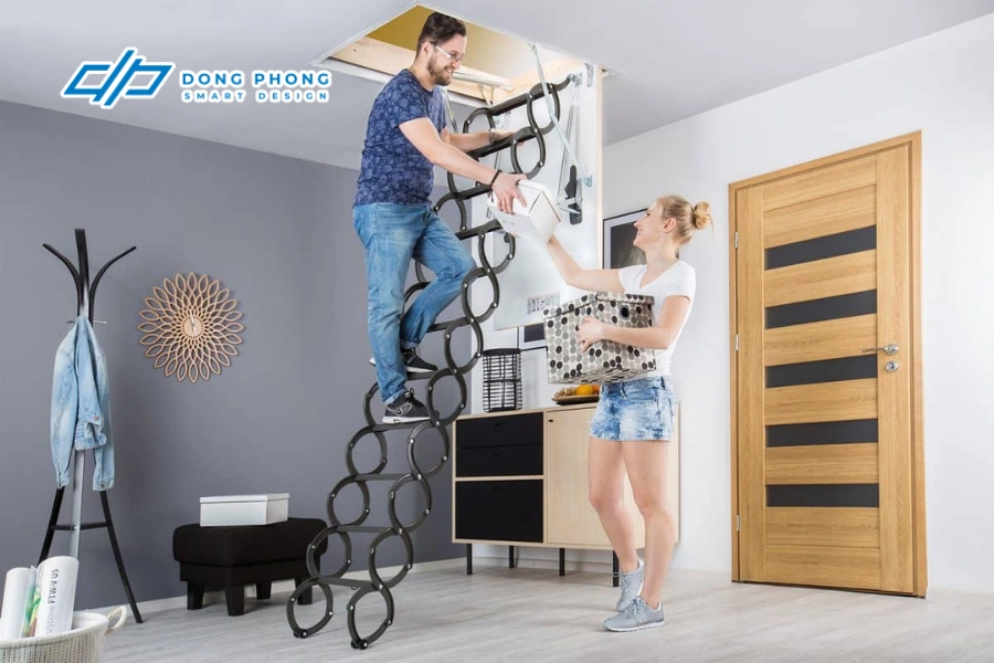 Tiết Kiệm Không Gian Với Thang Xếp Thông Minh Trong Kiến Trúc Hiện Đại